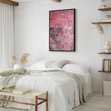  Slika - Figure on Pink Background (1-part) - Female Silhouette in Marble 80x120 U crnom drvenom okviru | shoptok.hr