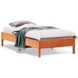 vidaXL Posteljni okvir voščeno rjav 75x190 cm trdna borovina | Shoptok.si
