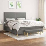  Box spring postelja z vzmetnico temno siva 180x200 cm blago, (20901535) | Shoptok.si