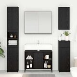 vidaXL Omarica za umivalnik s polico Črna Orehovina 80 x 33 x 60 cm | Shoptok.si