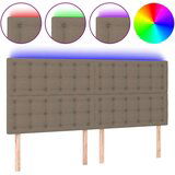  LED uzglavlje smeđesivo 200x5x118/128 cm od tkanine | shoptok.hr