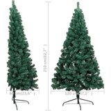 vidaXL Umetna polovična novoletna jelka s stojalom zelena 210 cm PVC, (20611426) | Shoptok.si