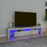 TV ormarić s LED svjetlima siva boja betona 200x36,5x40 cm | shoptok.hr