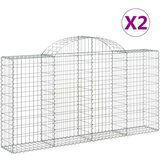 Lučne gabionske košare 2 kom 200x30x100/120cm pocinčano željezo | shoptok.hr