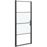  Vrata za tuš-kabinu 81x195 cm napola mutno kaljeno staklo crna | Eponuda.ba