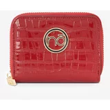 Kesi Women's Wallet Natural Leather Animal Pattern Small Nobo Red