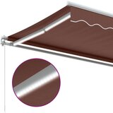 vidaXL Tenda na ručno uvlačenje s LED smeđa 500 x 350 cm | shoptok.hr