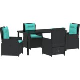  5 Delni Vrtni Jedilni Set Črn Poli Ratan, (22087330) | Shoptok.si