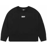Dkny Otroški bombažen pulover črna barva