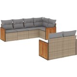  The Living Store Vrtna sedežna garnitura 7-delna z blazinami bež poli ratan - Vrtna Sedežna Garniture, (21452698) | Shoptok.si