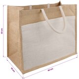  Torbe od jute s džepom 5 Prirodna i bijela 42 x 33 x 19 cm Slike