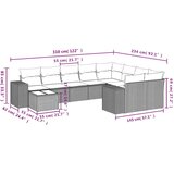  10-dijelni set vrtnih sofa poliratan s jastucima svijetlosivi | shoptok.hr