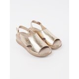 GOODIN Gold flat sandals with buckle | Shoptok.si