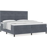 Postelja s vzmetnico Temno siva 200x200 cm Žamet, (22052607) | Shoptok.si