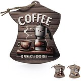 Mhome Podstavek za kozico Coffee 21x17x0,8cm / več napisov / keramika, pluta, (5000199950) Cene