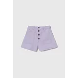 United Colors Of Benetton Otroške kratke hlače iz jeansa vijolična barva