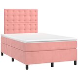  box spring s madracem LED ružičasti 120x190cm baršunasti | shoptok.hr