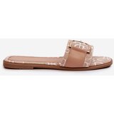 Boto Shiny Women's Flip Flops with Embellishment Beige Taleci | shoptok.hr