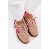 Boto Women's Platform Sneakers Made Of Natural Suede Beige-Pink Eldira | Shoptok.si