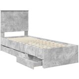  Okvir za krevet s ladicama Betonski sivi 75 x 190 cm | shoptok.hr