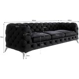 Ropez Crna baršunasti sofa 243 cm Chelsea – | shoptok.hr