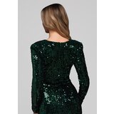 Edoti Zelena večernja haljina sa šljokicama | shoptok.hr