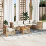  7-dijelni set vrtnih sofa od poliratana s jastucima bež 55 x 55 x 36 cm | Shoptok.si