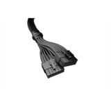 Be Quiet! CPH-6610 12VHPWR PCI-E adapter kabel (12-pinsko napajanje, 1 konektor, navoj na svakoj žici, 60 cm, crni) Slike