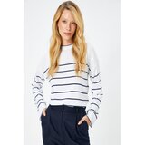 Koton Women's Navy Blue Striped Sweater Cene