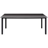  9-dijelni vrtni blagovaonski set crno-smeđi Crna Dužina stola 190 cm | shoptok.hr