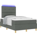 vidaXL Box Spring Krevet s madracem & LED Tamno siva 120x190 cm Tkanina | shoptok.hr