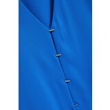Marisse Azure V-Neck Shirt With Delicate Buttons | shoptok.hr