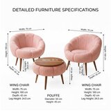Atelier Del Sofa fotelje i klub stočić lida wellsoft pink | Eponuda.com