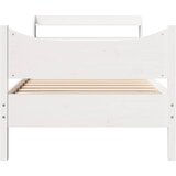  Okvir kreveta s uzglavljem bijeli 75x190 cm od borovine | shoptok.hr
