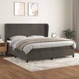  s oprugama i madracem tamnosivi 200x200 cm baršunasti | shoptok.hr