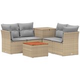  Set sofe 6 kom. Bež i svijetlo siva Poli Rattan i čelik | shoptok.hr