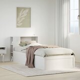 vidaXL Posteljni okvir brez vzmetnice bel 90x200 cm trdna borovina | Shoptok.si