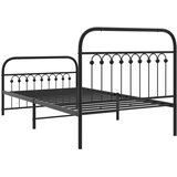 Metalni okvir kreveta uzglavlje i podnožje crni 100x190 cm | shoptok.hr