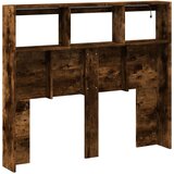 vidaXL Ormarić za uzglavlje LED boja dimljenog hrasta 120x17x102 cm | shoptok.hr