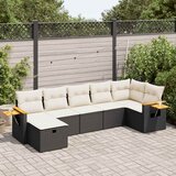 vidaXL 7-dijelni set vrtnih sofa od poliratana s jastucima crni | shoptok.hr