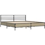  Okvir za krevet boja hrasta 200x200cm konstruirano drvo i metal | shoptok.hr
