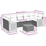 vidaXL 8-dijelni set vrtnih sofa od poliratana s jastucima bež | shoptok.hr
