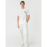 Koton Textured T-Shirt Embroidered Short Sleeve Crew Neck | Shoptok.si