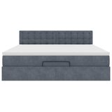  Ottoman krevet s madracem i LED diodama tamno sivi 160x200 cm baršun | shoptok.hr