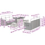 vidaXL 9-delni vrtni kavč set z blazinami, bež poli ratan, akacija | Shoptok.si