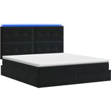  od pjene s madracem i LED-om Crna 140 x 190 cm Baršun | shoptok.hr