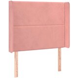  Posteljno vzglavje roza 93x16x118/128 cm žamet | Shoptok.si