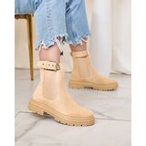 Resti Beige women's boots with decorative strap Loffdo | Shoptok.si
