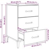 vidaXL Noćni ormar hrast artisan 40 x 40 x 66 cm Konstruirano drvo | shoptok.hr