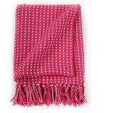 vidaXL Pamučni pokrivač na kvadratiće 220x250 cm ružičasti | shoptok.hr